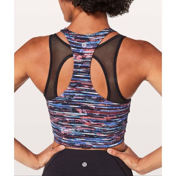 Lululemon Break Free Tank Nulux Hinshu Alpine White Multi Black size 4 new - Picture 11 of 11